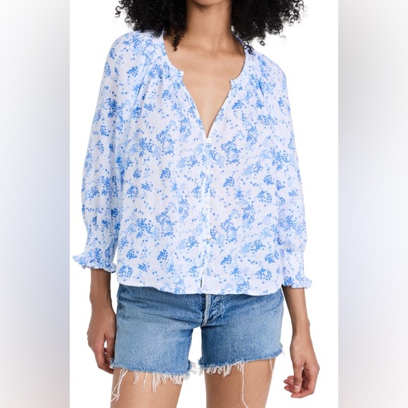 Rails Mariah Linen-Blend Floral Blouse - Picture 5 of 16